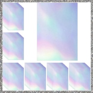 (PQAT) 60 Sheets Holographic Laminate Sheets Clear Gitter Holographic Sticker Paper Vinyl Laminate F