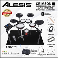 Alesis Crimson III Nine-Piece Electronic Drum Kit with Mesh Heads and Drum Accessories with DM80 Dru