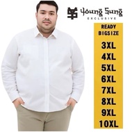 KEMEJA Youngsung Exclusive - Men's White Shirt Jumbo Formal Office Shirt 10XL 9XL 8XL 7XL 6XL 5XL 4X