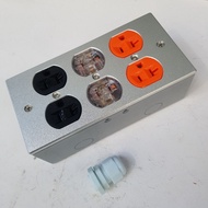 American-style 6-outlet anodized aluminum socket without wires