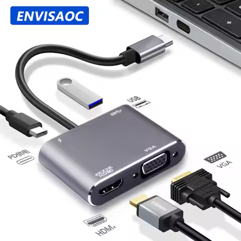 USB C to HDMI-compatible VGA Type C USB 3.0 HUB Adapter For MacBook Nintendo Samsung Huawei Xiaomi p