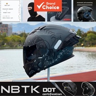 Nbtk Motorcycle Flip up Dual Visor Helmet with Bluetooth Headset and Balaclava Nbtk Topi Keledar Bol