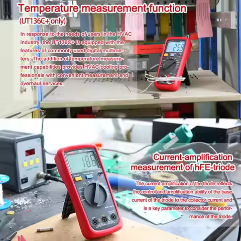 UNI-T UT136B+ UT136C+ Plus Digital Multimeter 1000V 10A Auto Power Off AC DC Voltage Current Ohm Dio