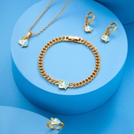 Hyl Jewelry 76S Set Perhiasan Anak Titanium Emas Lapis Terbaru Anti Karat Muda 24k