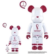 【新貨預訂】 BE@RBRICK OFFICIAL LICENSED PRODUCT OF FIFA 世界盃 QATAR 2022 鉻白色 (100% &amp; 400% / 1000%) World Cup 足球 Football CHROME WHITE 可動模型 figure