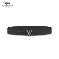 LV New Men's Belt Monogram Shadow Leather 40mm Enamel Buckle Double sided Belt M0717Q
