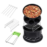 13Pcs Deep Fryer Accessories 9Inch Fit for Airfryer 5.2-6.8QT Baking Basket Pizza Plate Grill Pot Ki