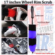 17 inches Wheel Rim Scrub Tire Brush Tyre Brush Exhaust Cleaning Car Wash DIY Motorcycle Bike Berus 