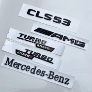 3D ABS Black Logo CLS53 Turbo 4matic Emblem Car Trunk AMG Badge Rear Star Sticker For Mercedes Benz 