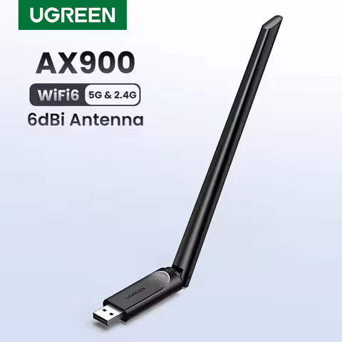 UGREEN WiFi Adapter AX900 6dBi Antenna 5G&2.4G Dual Band WiFi6 Dongle for Desktop PC Windows USB Eth