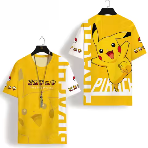 Hot Sale Bandai 2026 Anime Summer Pikachu Cartoon Printed Quick Drying Breathable Comfortable Parent