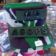 Topi Pet PDL TNI Letkol + Pangkat Dan Nama Logam 