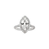 Platinum, 2.00ct Marquise Cut Diamond and Diamond Engagement Ring