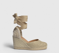 รองเท้าสานส้นเตารีด Castaner รุ่น CARINA 8 CM ORO CLARO