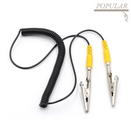 POPULAR Anti-Static ESD Grounding Cable, Black 180cm / 71" Coiled Cord, Long Life Span 2mm Polyureth