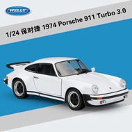 ชุดสะสมของเล่นสำหรับเด็กรถยนต์แบบ Turbo3.0โลหะ1974พอร์ช911รถสปอร์ตรถยนต์โมเดลรถยนต์ของเล่นอัลลอย