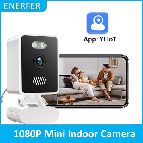 Smart Indoor Home Security Camera Pet Monitor Color Night Vision 2-Way Audio 2.4Ghz WiFi 1080P YI IO