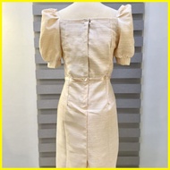 ▥ ✆ ☌ MID Dress Puffed Sleeve Ninang Gown, Mother Dress
