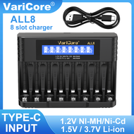 VariCore  ALL8  ALL4  USB Type-C For 1.2V Ni-MH AA/AAA 1.5V Li ion AA/AAA 3.7V Li ion14500/10440 Bat