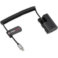 Alvin’s Cables USB-C Type-c to LP-E6P Dummy Battery Power Coiled Cable for Canon EOS R5/ R6 Mark ll/
