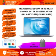 HUAWEI Laptop Matebook 14 R5 Ryzen 5-4600H 14" 2K Screen Laptop/ /8GB/512GB SSD/RADEON/W10/14" 2K/BAGO/GREY / Notebook (HUA-53012GFL) (Space Grey)