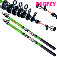 PGGPEY คันเบ็ดตกปลาร็อคกี้แบบยืดหดได้,เบ็ดหมุนได้3M 1.5เมตรตัวให้อาหารปลาเทราท์คาร์บอนไฟเบอร์4 5 6 7