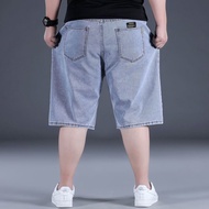 Denim Shorts Five-point Pants Fat Extra Large High Waist Middle Pants Fat Guy Denim Shorts Fat Broth