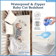 Waterproof Baby Mattress Cover Zip Bedsheet Baby Cot Mattress Zip Bedsheet Cover Zip