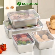SUBOGDGCOD Food Container Stainless Steel Vegetable Container Food Box Stainless Steel 304 Food Stor