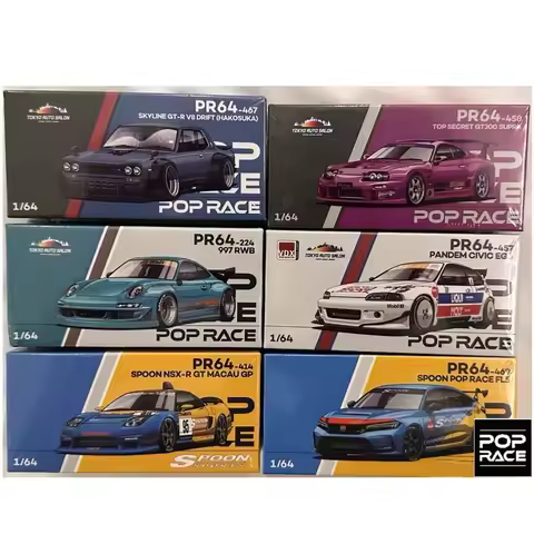 POP RACE 1:64 Tokyo Auto Salon Hong Kong 2025 RWB 997 Top Secret GT300 Supra NSX Diecast Car Model