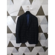 Zara blazer black tartan coolmax casual jacket eur 52