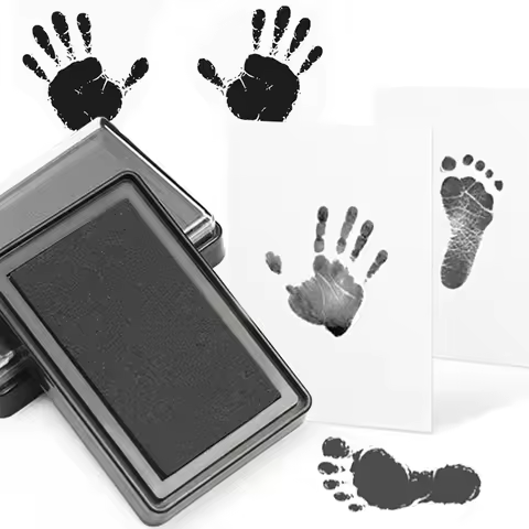 Baby Footprint Ink Pad Reusable Baby Handprint Footprint Print Ink Pad Feet and Hands Stamp Baby Sho