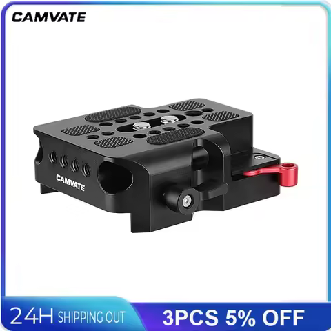 CAMVATE Universal Camera Base Plate With Dual 15mm Rod Rail Clamp For ARRI 12" Dovetail Bridge For S