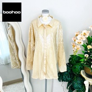 Size 3XL Boohoo Brand Authentic 1 Shirt Plus Shiny Scales Work Cream Color Wear To Events Birthday S