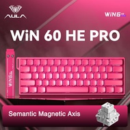 สายแป้นพิมพ์แนวแกนแม่เหล็กเล่นเกมแบบมีสาย/68HE WIN60 AULA พร้อมไฟ RGB สำหรับคอมพิวเตอร์เดสก์ท็อปและแ