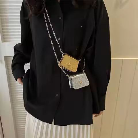 Cute Mini Crossbody Bags PU Versatile Shoulder Bag Chain Simplicity Handbag Lipstick