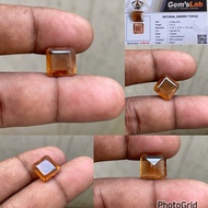 Sherry Topaz Stone Sherry Topas Yellowish Brown Topaz Octagon CT 7.07 Dim 11.20x10.79x5.50mm