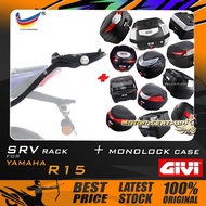SET KOMBO KOTAK/BOX GIVI B27/B270/B32/B33/B34/B360/B42/B45/E250/E30/E43 TOP CASE + GIVI YAMAHA R15 S