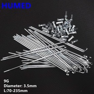 9G Motorcycle Spokes Diameter 3.5mm J-bend long 70mm-235mm For E-bicycle child bike wheel rims