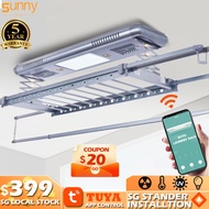 [SG LOCAL]  Automated Laundry Rack Tuya-app Control Ceiling Clothes Drying Rack 5 Years Warranty Smart Laundry System With Standard Installation