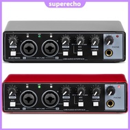 MD22 Portable Professional Sound Card 48V Phantom Power USB Audio Interface with Loopback Monitor fo