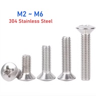 M2 M2.5 M3 M4 M5 M6 304 Stainless Steel Cross Round Head Countersunk Screw Half Countersunk Head Bol