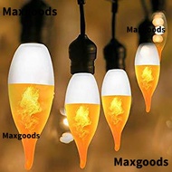 MAXGOODS LED Flame Light Bulbs, Plastic Chandelier Base Candle Fire Light Bulb, Durable E14 E27 2W F