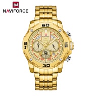 naviforce watch for mens Fashion Waterproof military relos Day Date two tone Wristwatches 9175