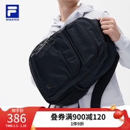 FILA 斐乐官方男子背包2022冬季新款时尚运动双肩包大容量电脑包 深黑-BK XS