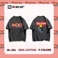 TrendSir  พร้อมส่งเสื้อโอเวอร์ไซส์ เสื้อยืดนิ่ม The Simpsons&Supreme ไม่ยับ ไม่ย้วย100% Cotton 9สี M