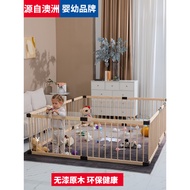 JollyBaby Heightened Baby Playpen Baby Crawling Guardrail Toddler Safety Walking Solid Wood Fence