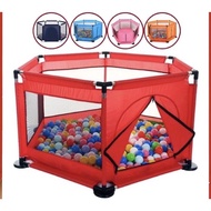 Ready Stock 💥 Portable Baby Kids PlayPen Hexagon Foldable Playpen PlayYard Guard Rail Hexagon Baby S