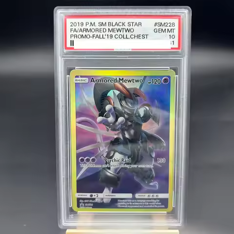 DIY PTCG Collection Card Rating Card FA/ARMORED MEWTWO Copy 10Points Rating Card Anime Game Gift