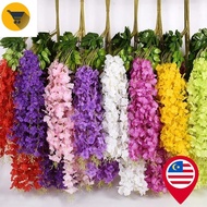 MK2 Artificial Silk Wisteria Flower Vines Hanging Rattan  / Decoration Fake Plant Leaf Rattan Traili